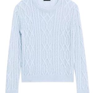 Theory Linen Blend Cable Knit Sweater